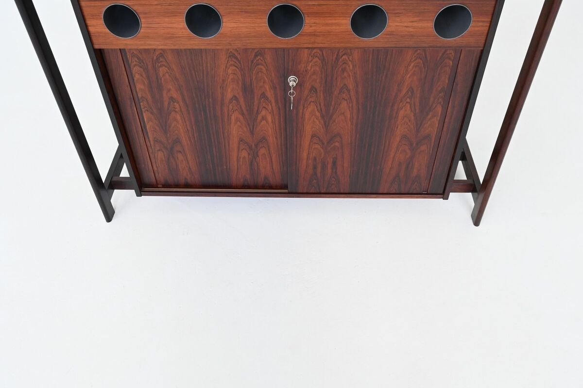 Knud Bent dry bar in rosewood Dyrlund Denmark 1960