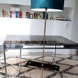 Floor lamp in gilded and opaline metal 50 years