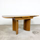 Extendable art deco dining table walnut veneer