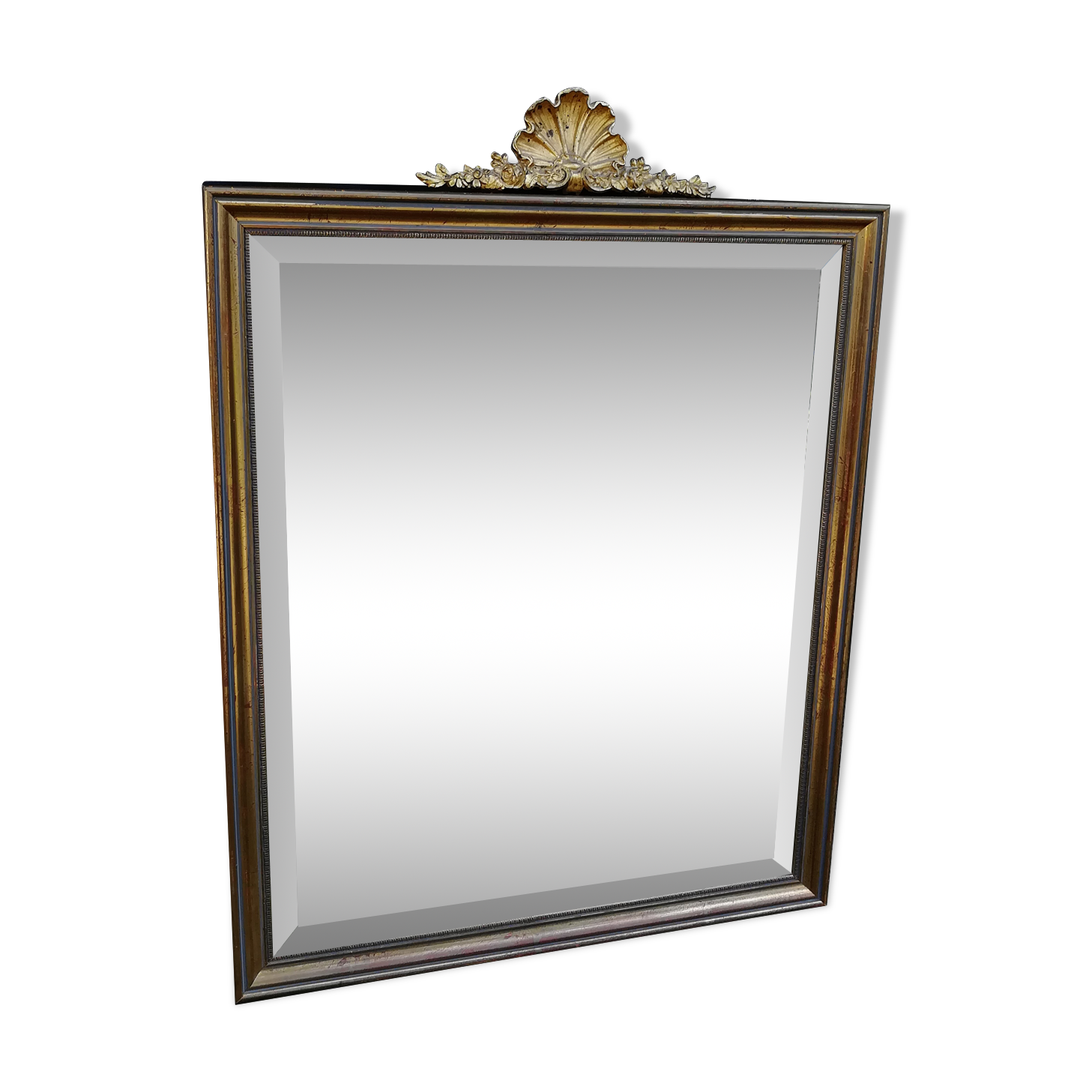 Mirror wooden gold with shell 66x50cm