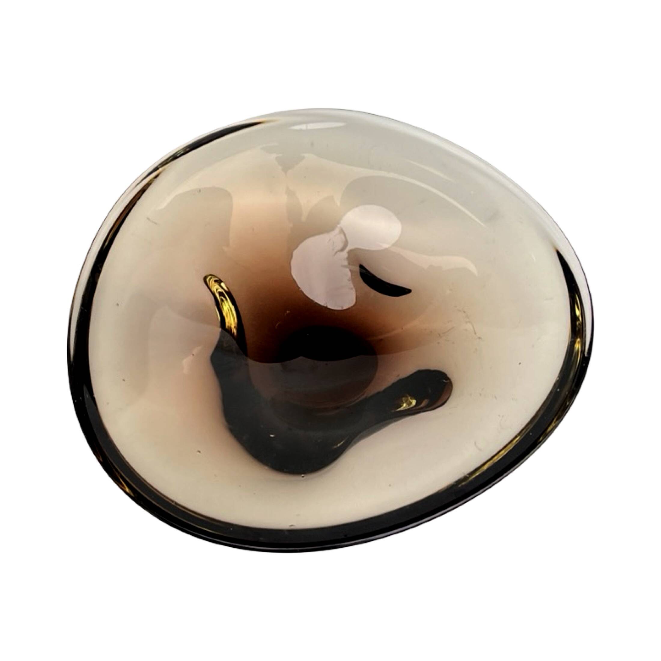 Bol en verre formé à la main conçu par M Klinger, Železný Brod Sklo, tchèque 1970