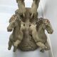 Coffee table glass top on 4 vintage horses