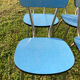Formica blue set of 4 chairs +1 stool