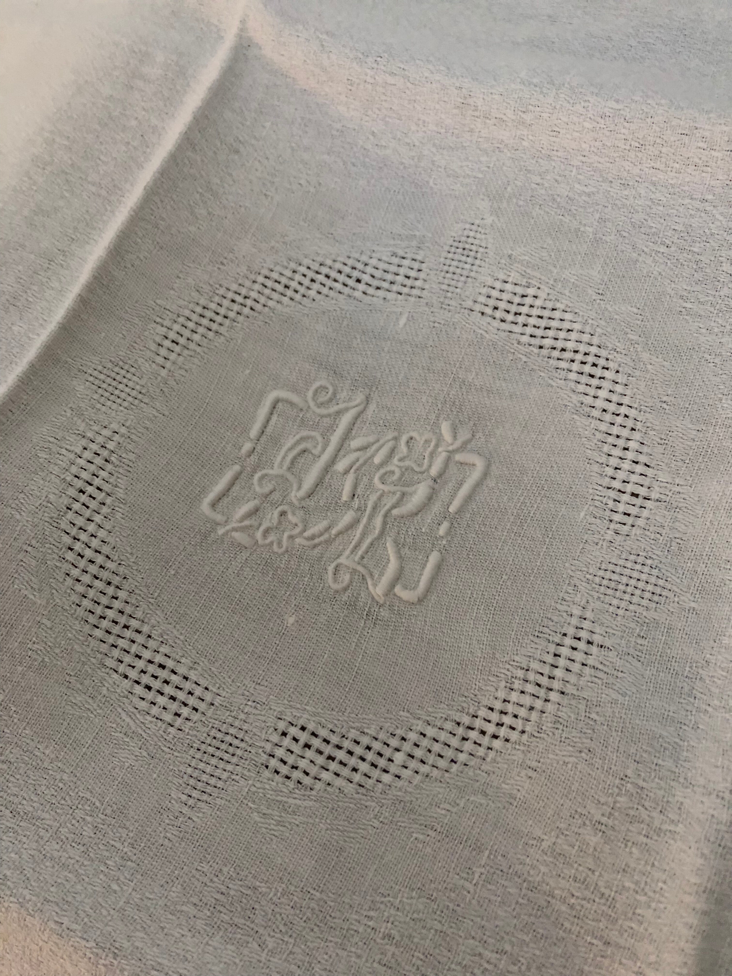 JG (or IC) monogrammed napkins