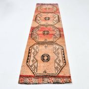 3x10 Peach Orange Handmade Wool Runner Rug, 81x293Cm