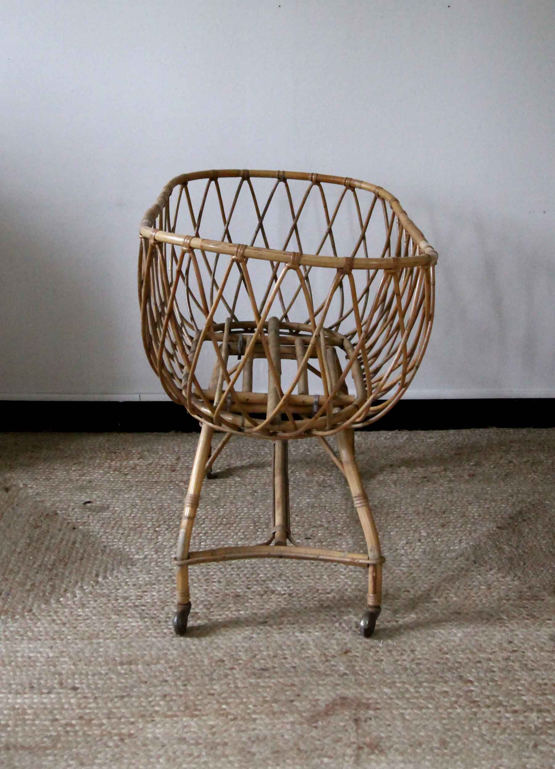 Vintage rattan cradle
