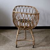 Vintage rattan cradle