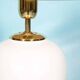 1970s bohemian bedside lamp, vintage in ceramic & brass