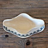 Longwy ironstone Rhodes sauceboat, late 19th century, blue decoration