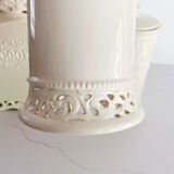Set of openwork ceramic pots english style