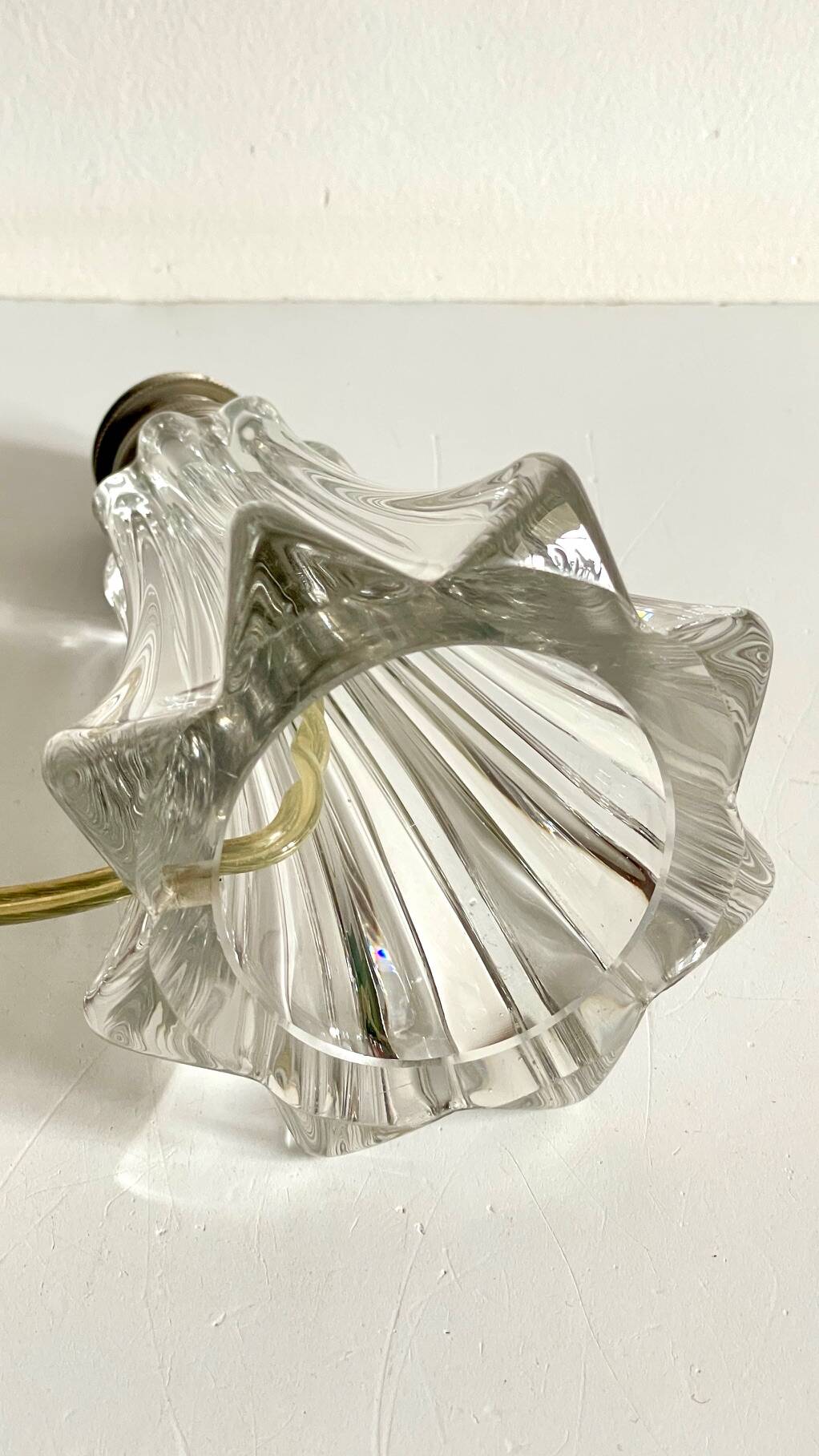 Art deco crystal star lamp base
