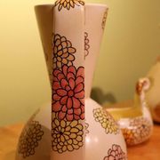 Italian Art Deco Ceramic Jug, Pitcher and Tray Set with Floral Patterns from Lenci, 1930s, Set of 3