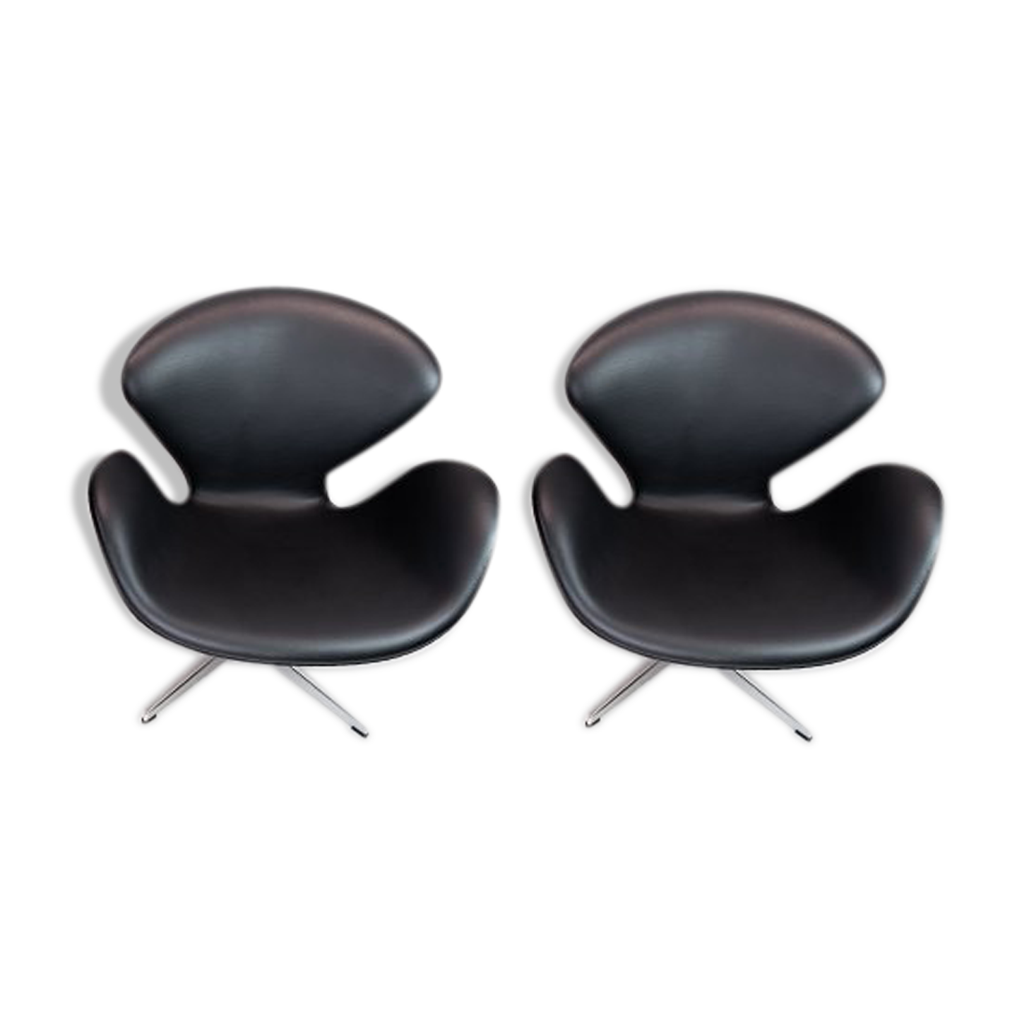 A pair of Swan chairs, model 3320, designed by Arne Jacobsen in 1958