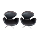 A pair of Swan chairs, model 3320, designed by Arne Jacobsen in 1958