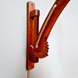 Scandinavian wall lamp scissors in teak, 1960s.