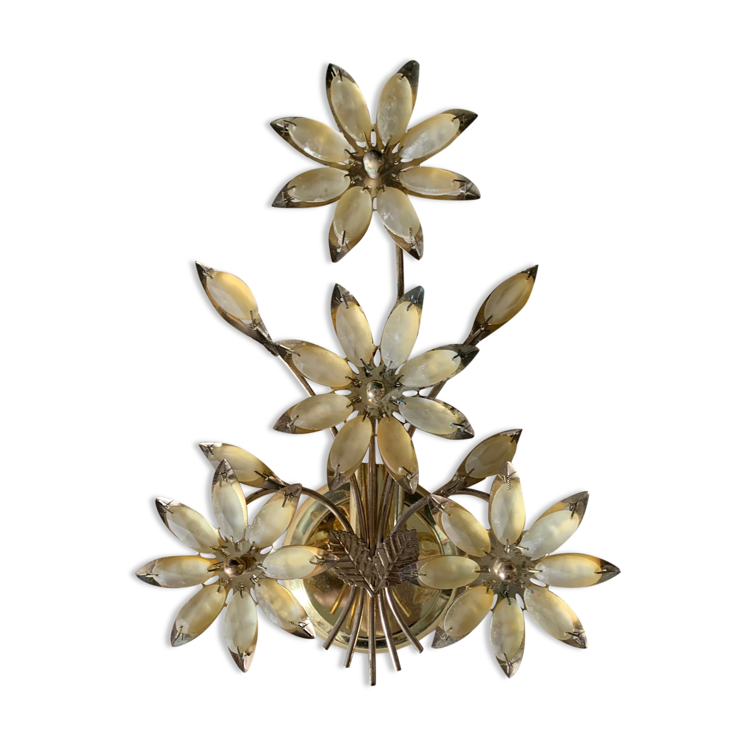 Wall lamp flowers gilded