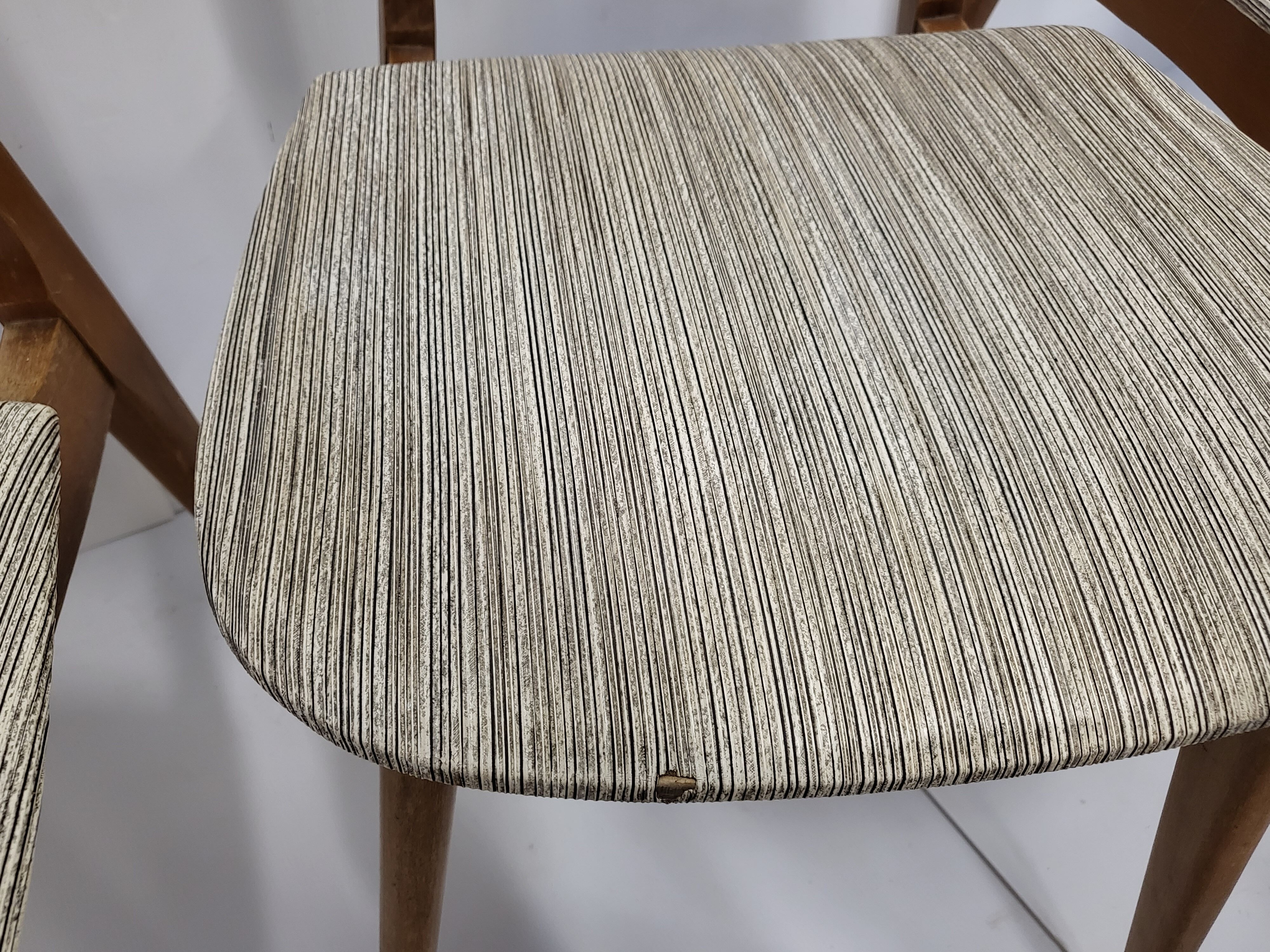 Suite of 6 vintage chairs 1950