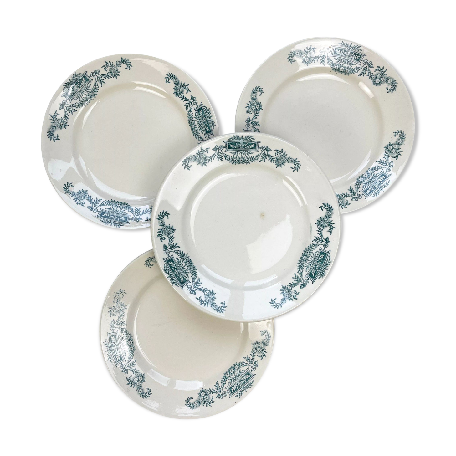 4 flat plates Terre de fer Longchamp model Lutèce Made in France