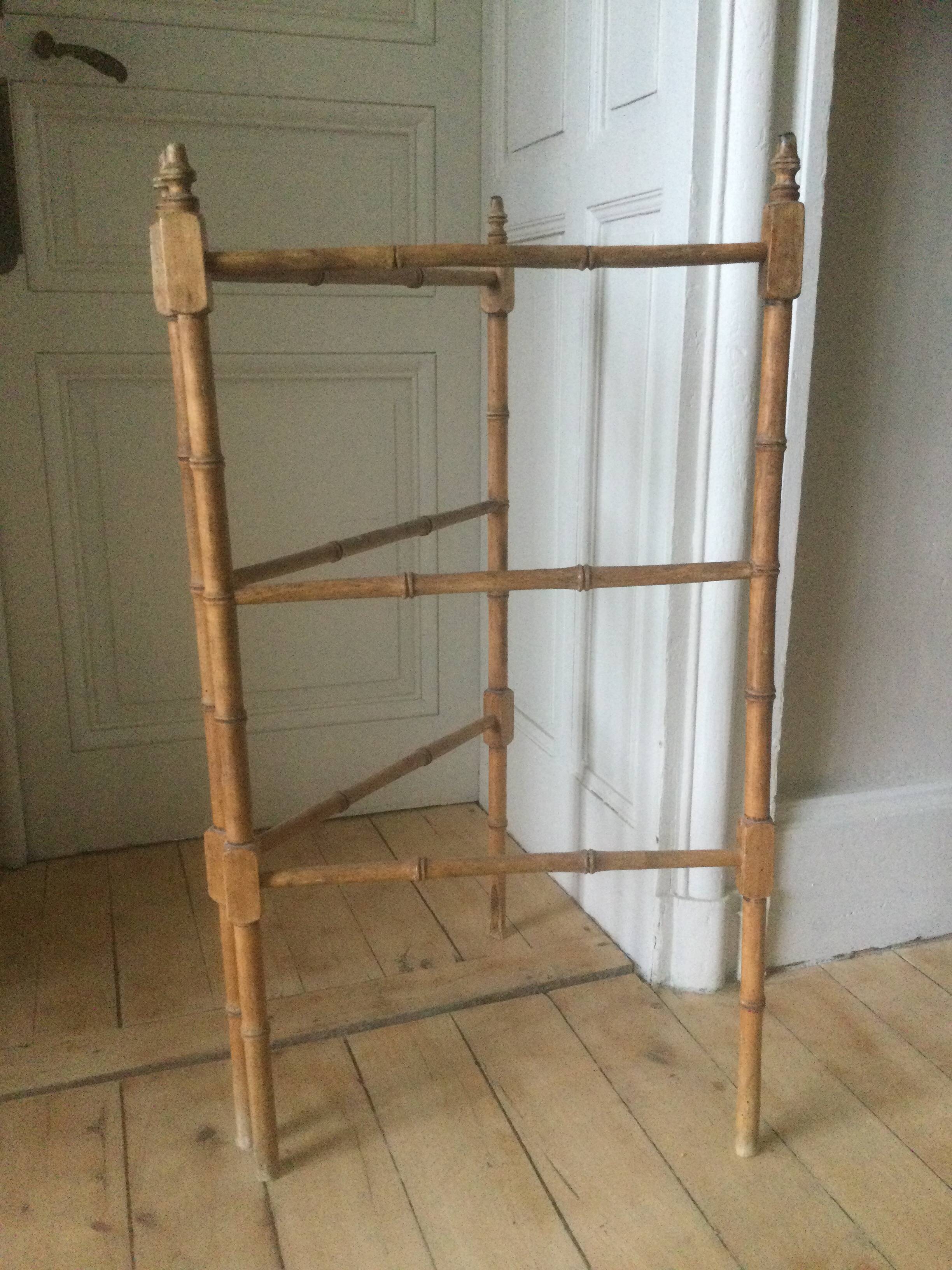 Old wooden towel rack