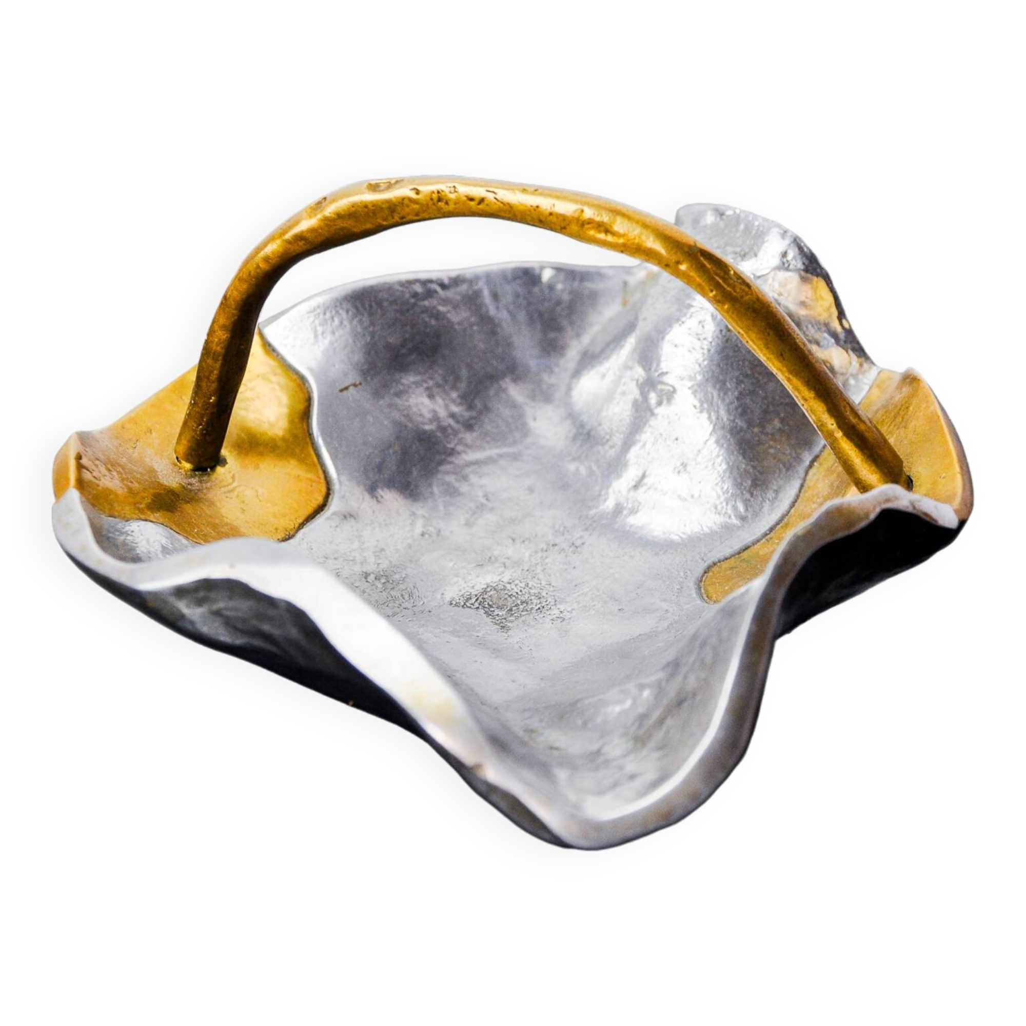 Brutalist pocket emptier by Art3, bronze and aluminum 1970, Spain