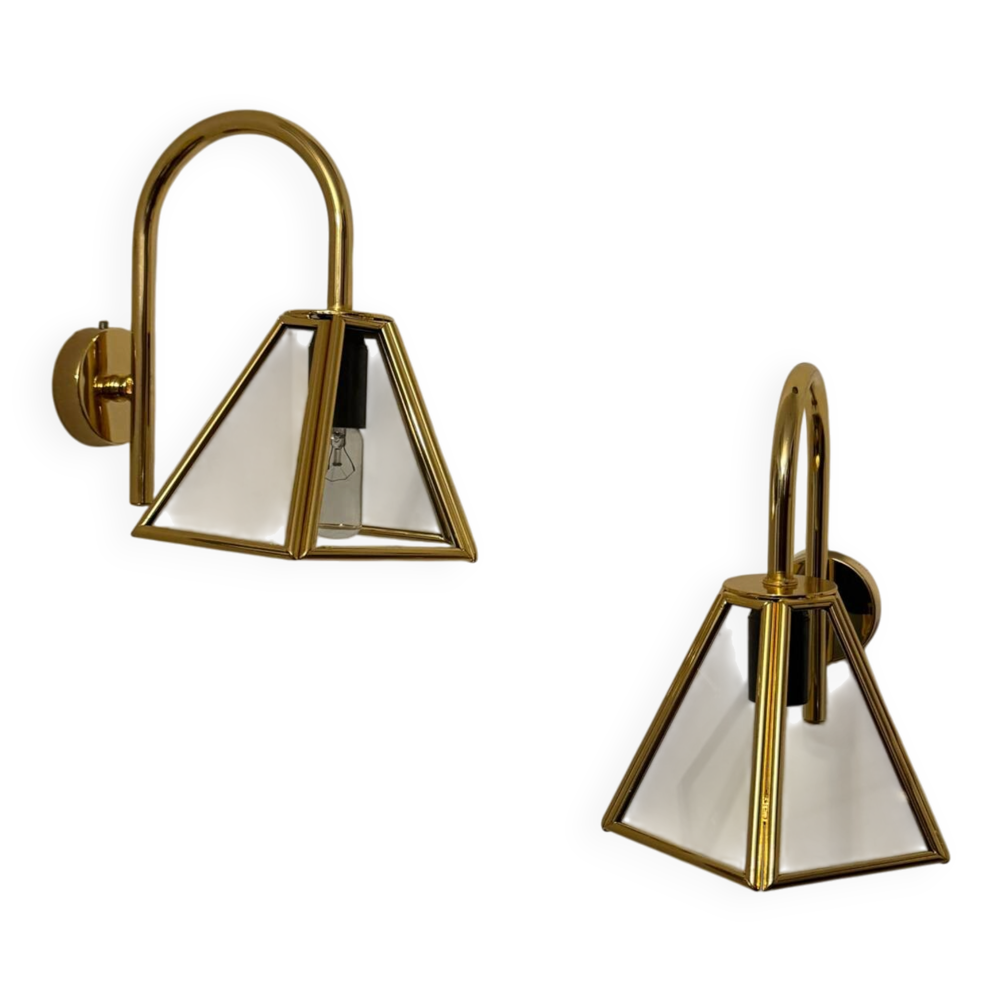 Vintage gold swan neck wall lights