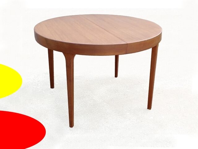 Danish round table by Oluf Th. Larsen Scandinavian teak vintage 1960