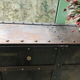 Superb industrial furniture wrought iron and riveted