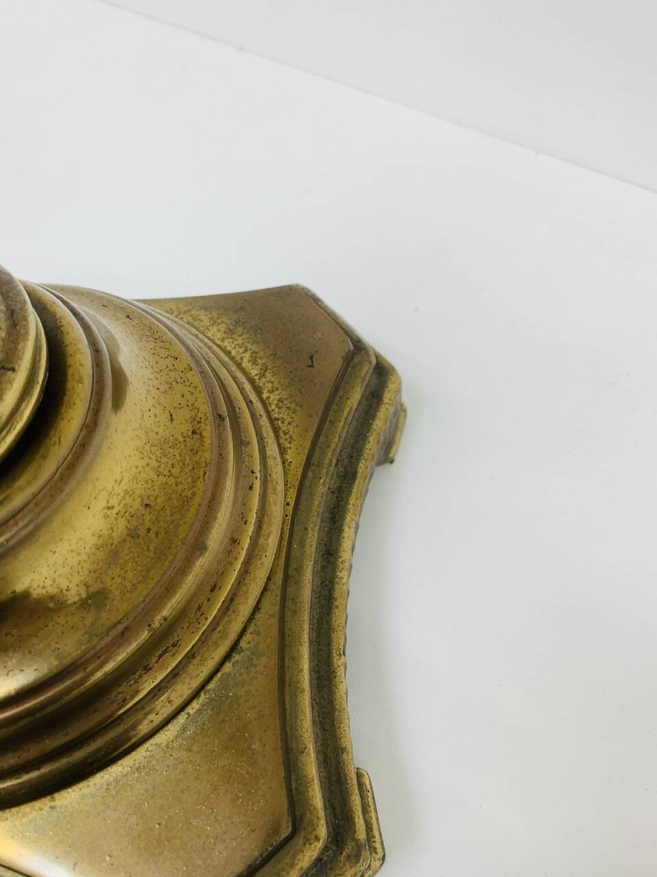 Vintage brass table lamp base in faux bamboo, 1970's