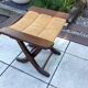 Tabouret  en bois paillé / vintage années 50-60