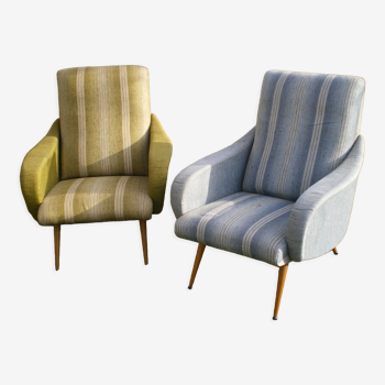 Pair of vintage armchairs, Italian design