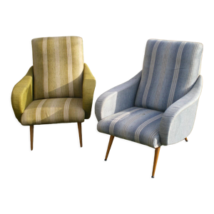 Paire de fauteuils vintage, design