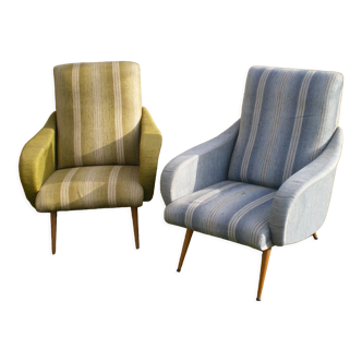 Paire de fauteuils vintage, design italien