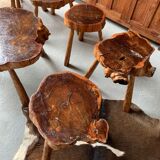 Set of 7 stools + 1 coffee table - brutalist movement