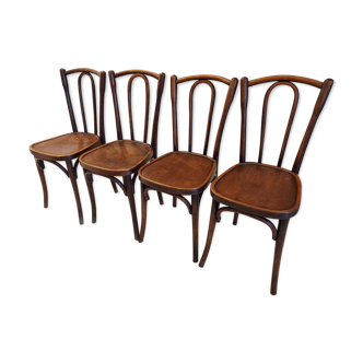 Suite de 4 chaises de bistrot Luterma  vintage année 1930