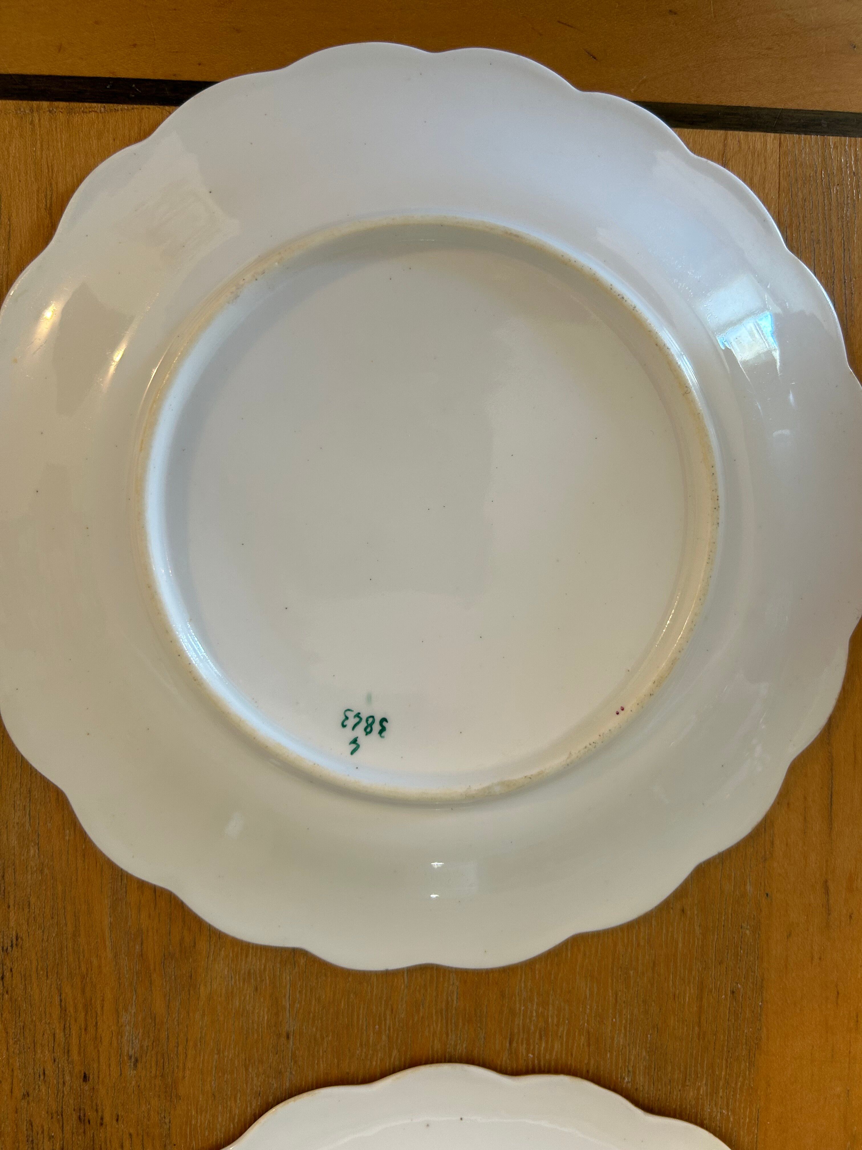 Vintage dessert service / antique in porcelain in colour