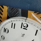 Silent rectangular vintage wall pendulum clock "Jaz ochre gray"