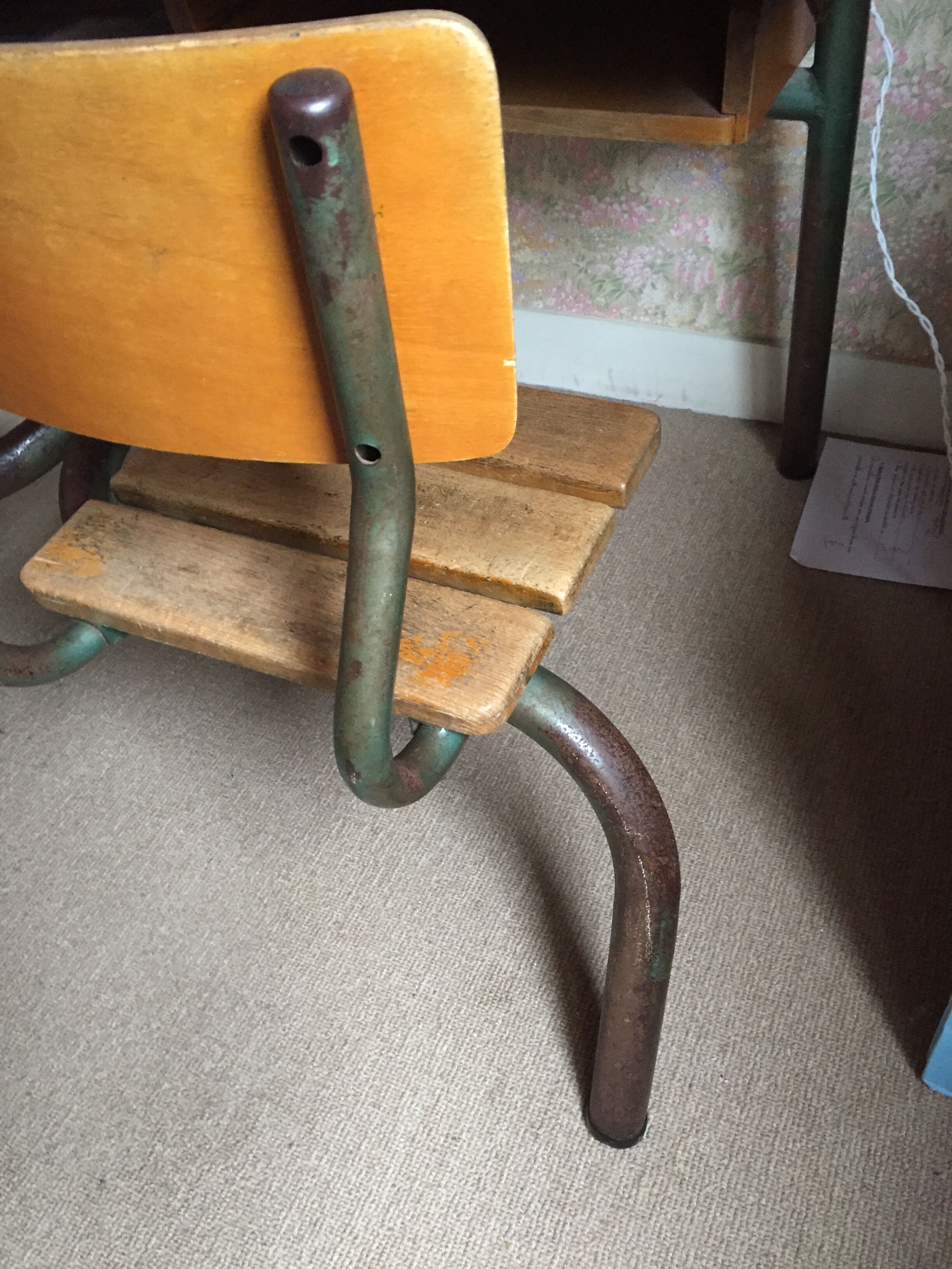 double schoolboy desk -vintage-