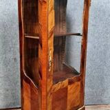 Parisian Louis XV style display case in precious wood marquetry circa 1850