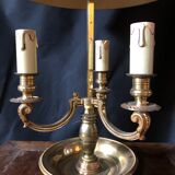Lampe bouillotte XIXème bronze dore 3 bras de lumiere