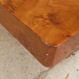 Vintage coffee table in elm magnifying glass