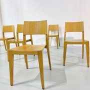 Danish beech dining chairs, 1980s, set of 6