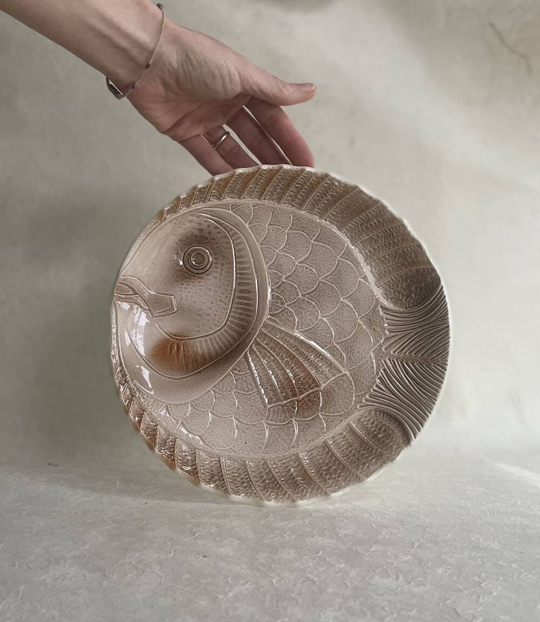 Set of 6 fish plates in ceramic – Sarreguemines