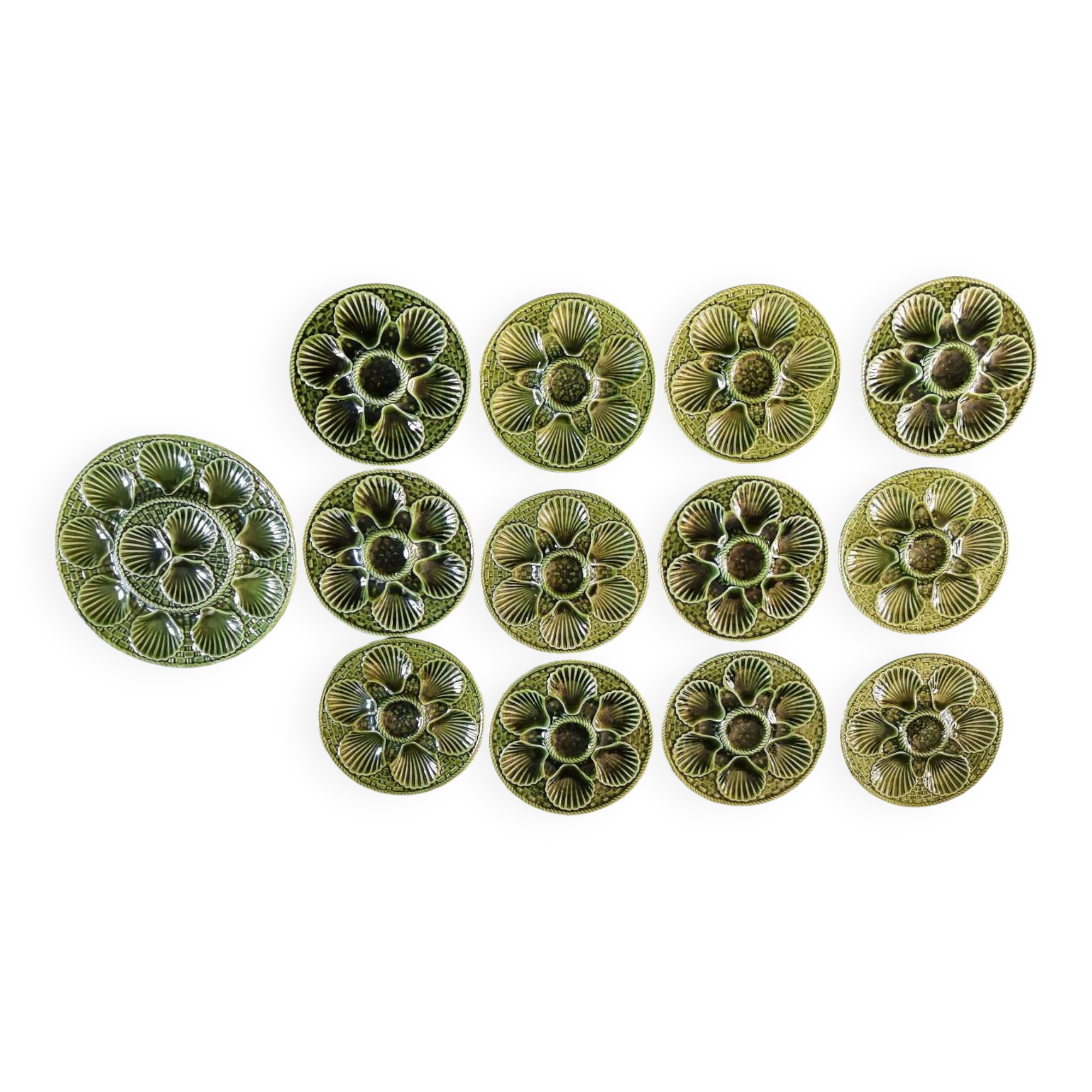 Service à coquillages en barbotine Longchamp