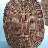 Wicker storage laundry basket and lid