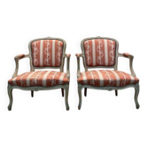 Pair of Louis XV style cabriolet armchairs