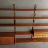 Meuble mural en teck danois du milieu du siècle par Poul Cadovius pour Cado