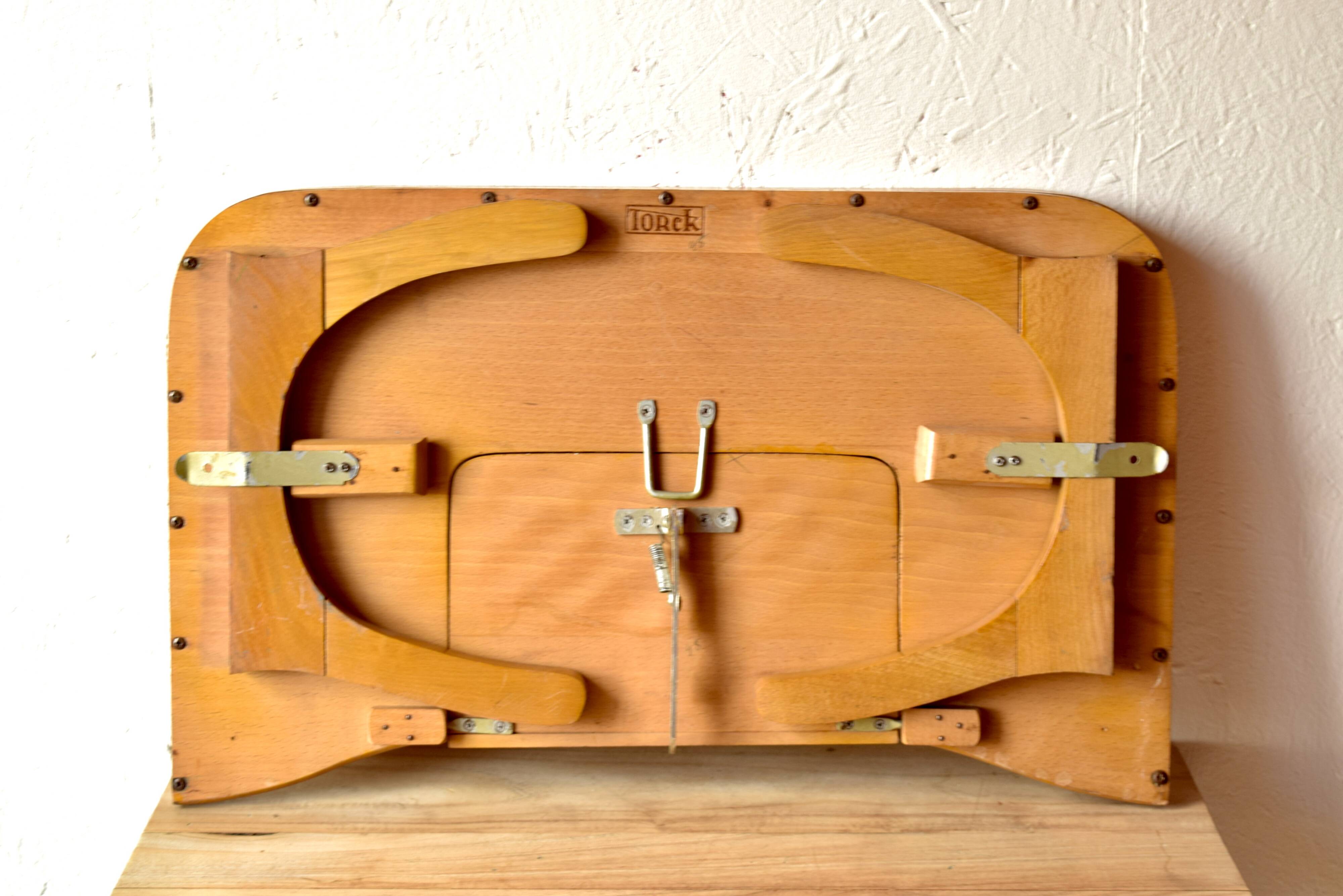 Torck - vintage wooden bed tray with reading tablet - made in belgium - 1950s
