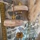 Pair of handcrafted portable lamps with a marbled stone effect