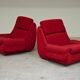 Paire de fauteuils rouge Atlantis Space Age République Tchèque 1970