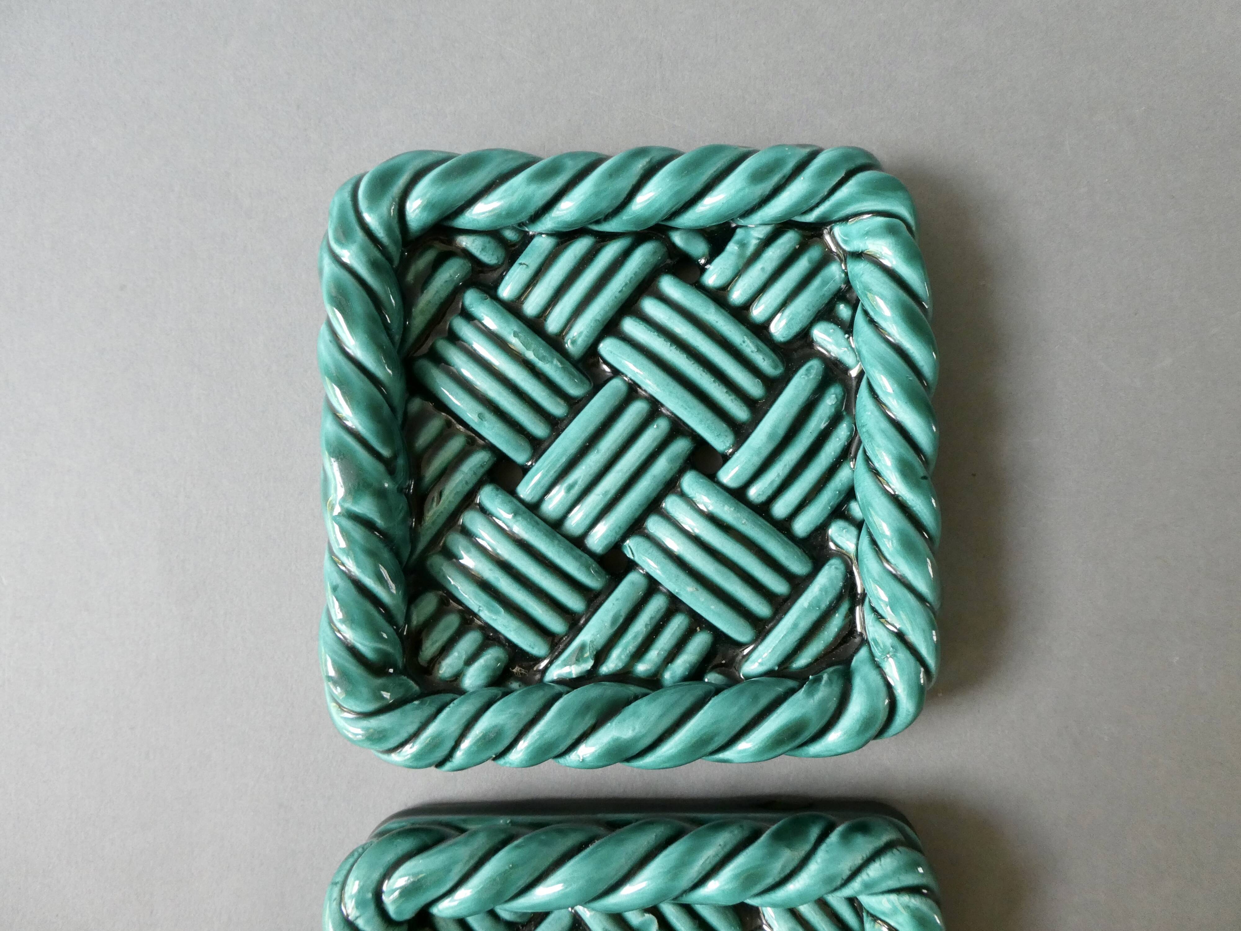 2 slip coasters, 1960s